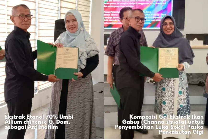 Dua Dosen FKG USU Raih Paten Sederhana dari LIPIHKI USU